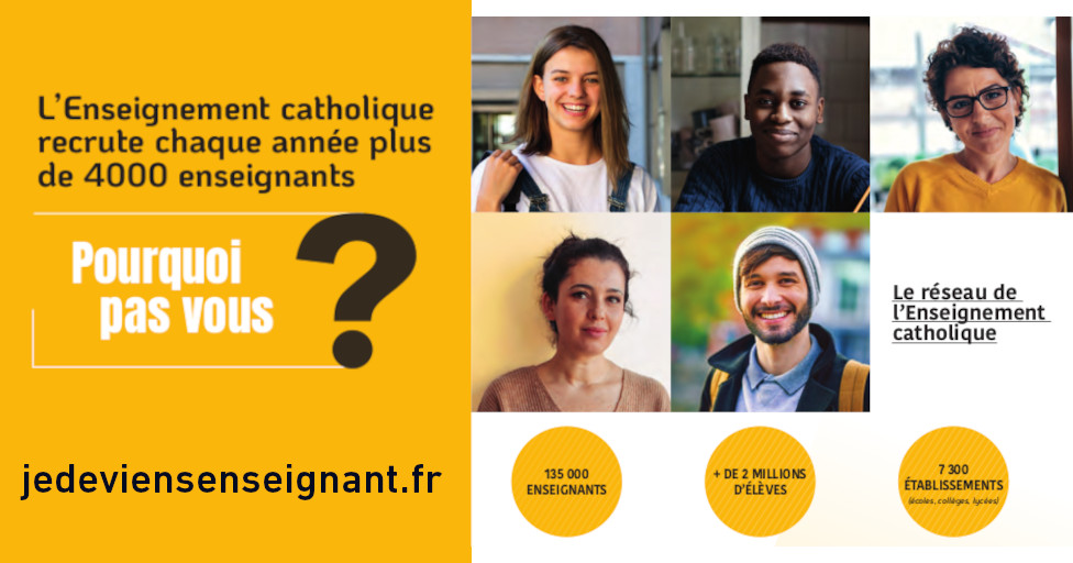 L’ENSEIGNEMENT CATHOLIQUE RECRUTE DES ENSEIGNANTS