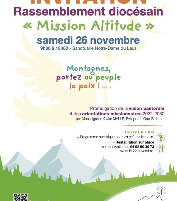 RASSEMBLEMENT DIOCÉSAIN « MISSION ALTITUDE » : INVITATION DE MONSEIGNEUR MALLE